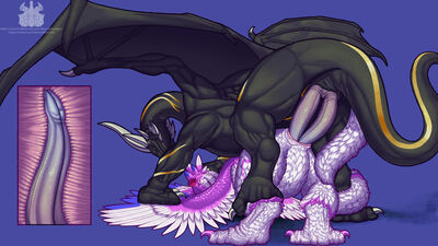 Double Your Pleasure
art by dahurg_the_dragon
Keywords: dragon;dragoness;male;female;feral;M/F;penis;hemipenis;from_behind;double_penetration;vaginal_penetration;internal;dahurgthedragon