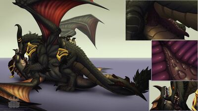 Pyroxenia and Wrathion
art by dahurgthedragon
Keywords: videogame;world_of_warcraft;pyroxenia;dragon;dragoness;male;female;feral;M/F;penis;hemipenis;missionary;cloacal_penetration;internal;dahurgthedragon