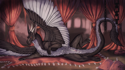 Whiro
art by danero
Keywords: dragoness;female;feral;solo;vagina;danero