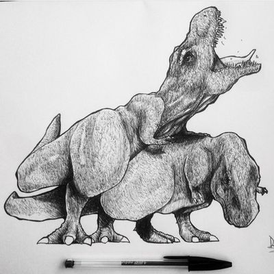 Jurassic Love
art by danilodaniello
Keywords: dinosaur;theropod;tyrannosaurus_rex;trex;male;female;feral;M/F;penis;from_behind;suggestive;tattoo;danilodaniello
