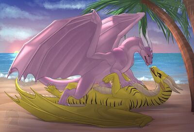 Romantic Evening at the Beach
art by dark_dragon2694
Keywords: dragon;dragoness;male;female;feral;M/F;penis;cowgirl;vaginal_penetration;spooge;beach;dark_dragon2694