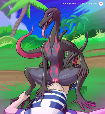 Intoxicated
art by digitoxici
Keywords: beast;anime;pokemon;lizard;salazzle;female;anthro;human;man;male;M/F;penis;cowgirl;vaginal_penetration;spooge;digitoxici