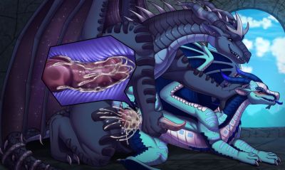 Darkstalker's Cave 1 (Wings_of_Fire)
art by dinoalpaka
Keywords: wings_of_fire;nightwing;icewing;rainwing;hybrid;darkstalker;dragon;male;feral;M/M;penis;from_behind;anal;internal;masturbation;spooge;dinoalpaka