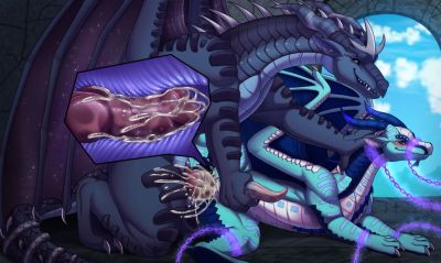Darkstalker's Cave 2 (Wings_of_Fire)
art by dinoalpaka
Keywords: wings_of_fire;nightwing;icewing;rainwing;hybrid;darkstalker;dragon;male;feral;M/M;bondage;penis;from_behind;anal;internal;masturbation;spooge;dinoalpaka