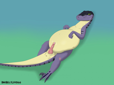 Utahtaptor Begging For Rubs
art by dinobellylover66
Keywords: dinosaur;theropod;raptor;utahraptor;male;anthro;solo;penis;spooge;dinobellylover66