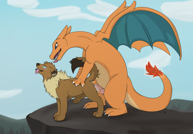 Charizard
art by dirty.paws
Keywords: anime;pokemon;dragon;charizard;furry;canine;wolf;male;female;anthro;M/F;penis;from_behind;spooge;dirty.paws