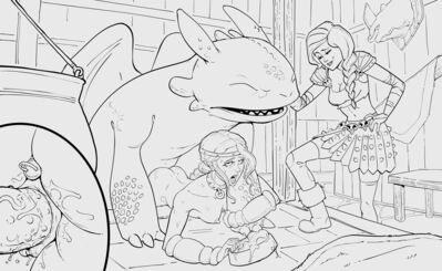 Astrid and Toothless
art by disclaimer
Keywords: beast;how_to_train_your_dragon;httyd;night_fury;dragon;human;woman;male;feral;female;astrid;toothless;M/F;penis;from_behind;vaginal_penetration;spooge;closeup;disclaimer