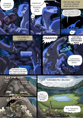 Disney Dinosaur 8
art by isismasshiro
Keywords: comic;disney_dinosaur;dinosaur;hadrosaur;iguanodon;aladar;bruton;male;female;feral;non-adult;isismasshiro