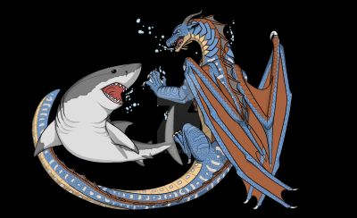 Seawing vs Shark (Wings_of_Fire)
art by distrupe
Keywords: wings_of_fire;seawing;dragon;shark;feral;solo;non-adult;distrupe