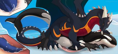 Bunsen and Orca
art by dnk-anais
Keywords: dragon;furry;cetacean;orca;hybrid;male;feral;M/M;penis;from_behind;anal;closeup;internal;spooge;dnk-anais