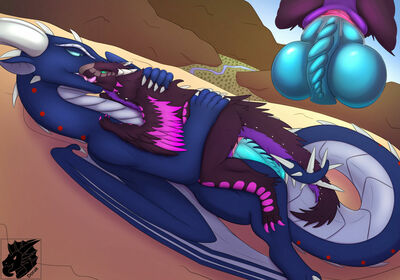 Breeding a Seikret (Wings_of_Fire)
art by dorak
Keywords: wings_of_fire;videogame;monster_hunter;dinosaur;theropod;raptor;seikret;icewing;rainwing;hybrid;male;female;feral;M/F;penis;cowgirl;vaginal_penetration;closeup;dorak