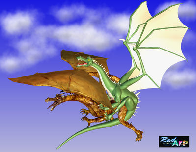 Mating in Flight
unknown artist
Keywords: dragon;dragoness;male;female;feral;M/F;from_behind;cgi