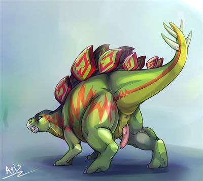 Stego (Fossil Fighters)
art by dragonasis
Keywords: videogame;fossil_fighters;stegosaurus;stego;male;feral;solo;penis;dragonasis