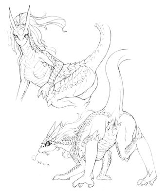 Dragoness Ready
unknown artist
Keywords: dragoness;female;anthro;breasts;solo