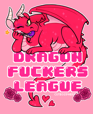Dragon Fucker's League
art by cuteosphere
Keywords: dragoness;feral;female;solo;suggestive;humor;cuteosphere