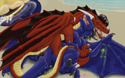 Dragon Sex on the Beach
art by ssthisto
Keywords: dragon;dragoness;male;female;feral;M/F;penis;missionary;vaginal_penetration;spooge;beach;ssthisto