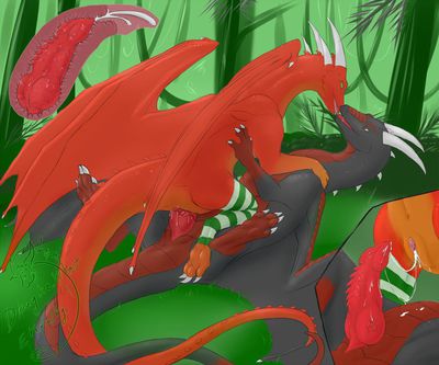 Two Lovers
art by drayke_eternity
Keywords: dragon;dragoness;male;female;feral;M/F;penis;vagina;cowgirl;vaginal_penetration;closeup;internal;spooge;drayke_eternity