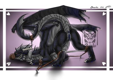 Bound Dragoness
art by drerika
Keywords: dragoness;female;feral;solo;bondage;vagina;presenting;drerika