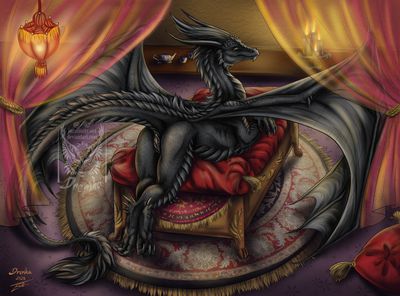 Harem Room
art by drerika
Keywords: dragoness;female;feral;solo;vagina;presenting;drerika