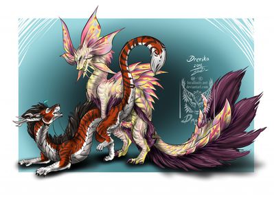 Tyger and Mizutsune
art by drerika
Keywords: eastern_dragon;dragon;dragoness;mizutsune;male;female;feral;M/F;penis;from_behind;vaginal_penetration;spooge;drerika