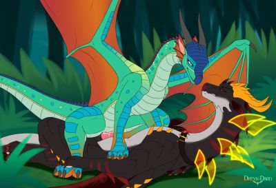 Glory and Zennivin 1 (Wings_of_Fire)
art by dreyk-daro
Keywords: wings_of_fire;rainwing;glory;dragon;dragoness;male;female;feral;M/F;penis;cowgirl;vaginal_penetration;spooge;dreyk-daro