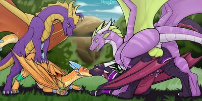 Quartet
art by dreyk-daro
Keywords: videogame;spyro_the_dragon;cynder;spyro;dragon;dragoness;male;female;feral;M/F;orgy;penis;from_behind;vaginal_penetration;dreyk-daro