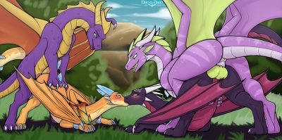 Quartet
art by dreyk-daro
Keywords: videogame;spyro_the_dragon;cynder;spyro;dragon;dragoness;male;female;feral;M/F;orgy;penis;from_behind;vaginal_penetration;dreyk-daro