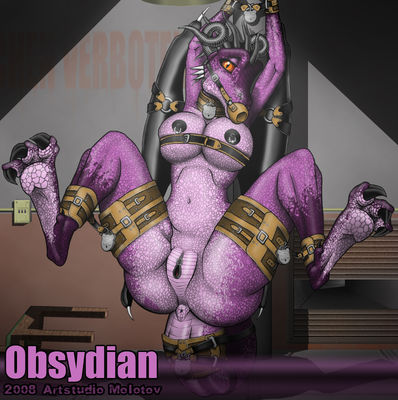 Obsydian Bound
art by drnowak
Keywords: dragoness;female;anthro;breasts;solo;vagina;bondage;drnowak