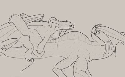 Cloudjumper and Toothless
art by ekayas
Keywords: how_to_train_your_dragon;httyd;night_fury;stormcutter;toothless;cloudjumper;dragon;male;feral;M/M;penis;missionary;anal;ekayas