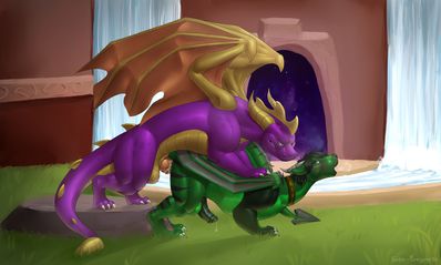 Spyro Breeding
art by ember-dragoness
Keywords: videogame;spyro_the_dragon;spyro;dragon;male;feral;anthro;M/M;penis;from_behind;anal;spooge;ember-dragoness