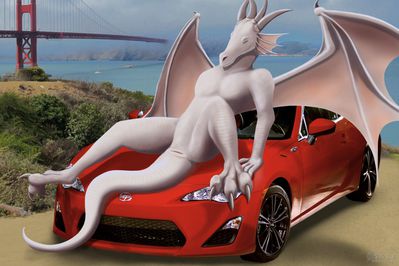 Dragoness On A Car
art by emptyset
Keywords: dragoness;female;feral;solo;automobile;cloaca;emptyset