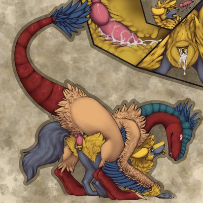 Archeops x Manectric
art by ennismore
Keywords: anime;pokemon;dinosaur;theropod;archeopteryx;furry;canine;archeops;manectric;male;female;anthro;M/F;penis;vagina;from_behind;vaginal_penetration;internal;closeup;spooge;ennismore