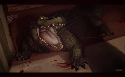 Crocodile
art by entsk
Keywords: crocodilian;crocodile;feral;solo;non-adult;entsk