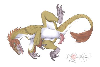 Playful Raptor
art by epicwang
Keywords: dinosaur;theropod;raptor;deinonychus;male;feral;solo;penis;epicwang