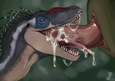Raptor and Stegosaur
art by erganyfox
Keywords: dinosaur;theropod;raptor;stegosaurus;male;female;feral;M/F;penis;oral;spooge;closeup;erganyfox