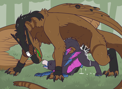 Carcar x Rein
art by evillabrat
Keywords: dragon;gryphon;male;feral;M/M;penis;from_behind;anal;spooge;evillabrat