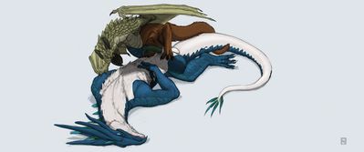 Dragon and Gryphon
art by falcrus
Keywords: dragon;gryphon;male;feral;M/M;penis;missionary;anal;spooge;falcrus