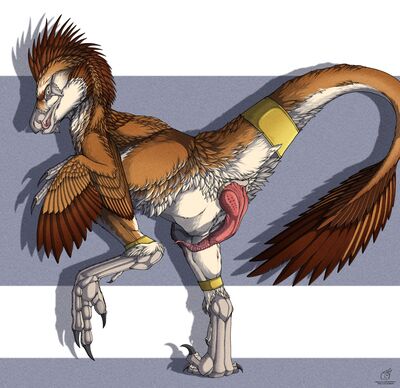 Raptor
art by feathereddiva
Keywords: dinosaur;theropod;raptor;male;feral;solo;penis;feathereddiva