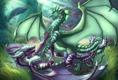 Seawing Sex (Wings_of_Fire)
art by feidkedr
Keywords: wings_of_fire;seawing;dragon;dragoness;male;female;feral;M/F;penis;cowgirl;vaginal_penetration;spooge;feidkedr