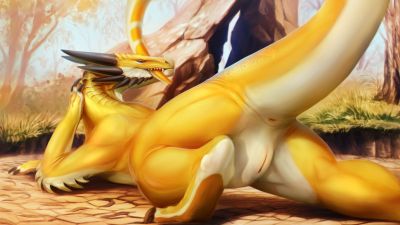 Yellowdrake
art by FellFallow
Keywords: dragoness;female;feral;solo;vagina;presenting;FellFallow