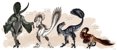 Female Raptors
art by isismasshiro
Keywords: dinosaur;theropod;raptor;utahraptor;deinonychus;dromeosaurus;velociraptor;female;feral;solo;non-adult;isismasshiro