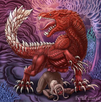 Odogaron Hunting
art by feralcatalyst
Keywords: beast;videogame;monster_hunter;dragon;odogaron;male;feral;elf;woman;female;M/F;penis;from_behind;suggestive;feralcatalyst