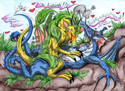 Oh Avalon
art by firedarkdragon
Keywords: dragon;dragoness;male;female;feral;M/F;cowgirl;firedarkdragon