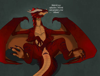 Red_Dragon (DnD)
art by flamespitter
Keywords: dungeons_and_dragons;red_dragon;dragoness;female;feral;solo;cloaca;spread;spooge;flamespitter