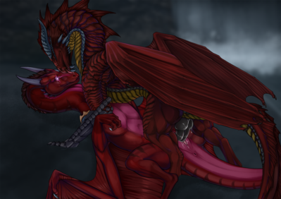 Dragons Making Love
art by flamingtitania
Keywords: dragon;dragoness;male;female;feral;M/F;penis;missionary;vaginal_penetration;spooge;flamingtitania