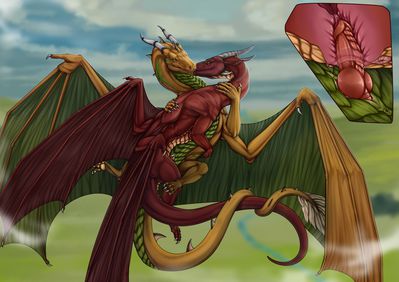 Sky Love
art by flamingtitania
Keywords: dragon;dragoness;male;female;feral;M/F;penis;missionary;vaginal_penetration;internal;flamingtitania