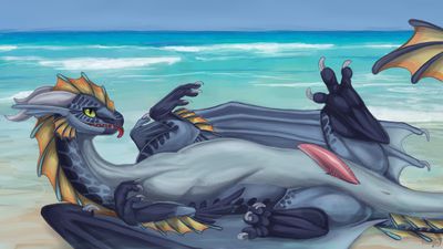 Axirpy
art by fridaflame
Keywords: dragon;male;feral;solo;penis;beach;fridaflame