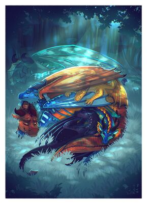 Pile of Dragonets (Wings_of_Fire)
art by frostthewolf
Keywords: wings_of_fire;seawing;rainwing;mudwing;sandwing;nightwing;hybrid;glory;sunny;clay;tsunami;starflight;webs;dragon;dragoness;male;female;solo;non-adult;frostthewolf