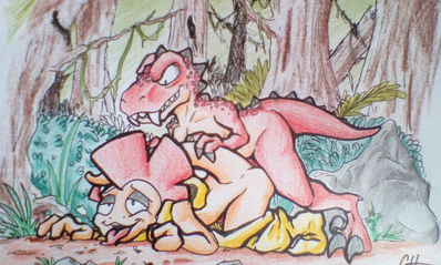Raptor and Scrafty
art by g-h-
Keywords: anime;pokemon;furry;scrafty;dinosaur;theropod;raptor;male;anthro;M/M;penis;from_behind;anal;g-h-