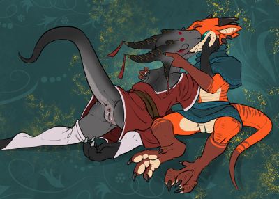 Kobold Lovers
art by flamespitter
Keywords: dungeons_and_dragons;dragoness;kobold;female;anthro;lesbian;vagina;romance;suggestive;flamespitter
